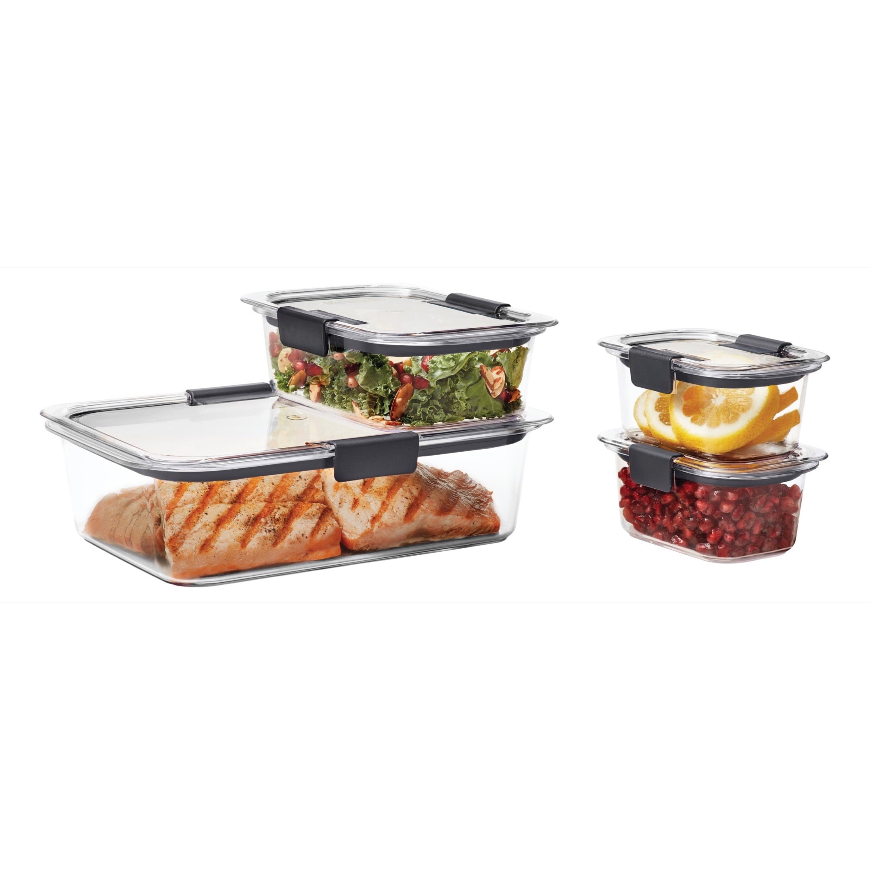 Rubbermaid® Brilliance® Leak-Proof Food Storage Containers with Airtight Lids - Set of 4 (8 Pieces Total) - BPA-Free & Stain Resistant