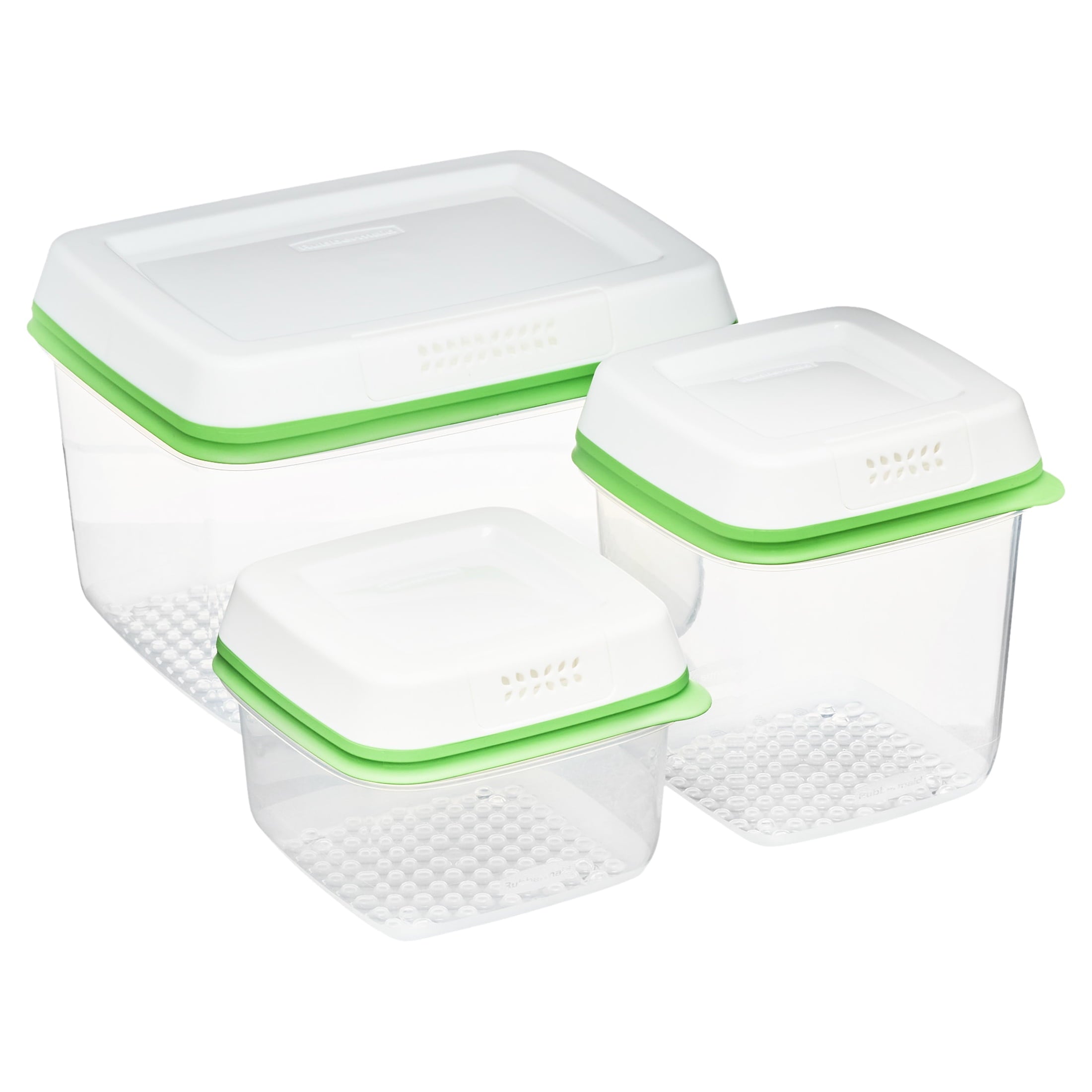 Rubbermaid FreshWorks Produce Saver - Medium and Large Produce Plastic Storage Containers, 6-Piece Set
