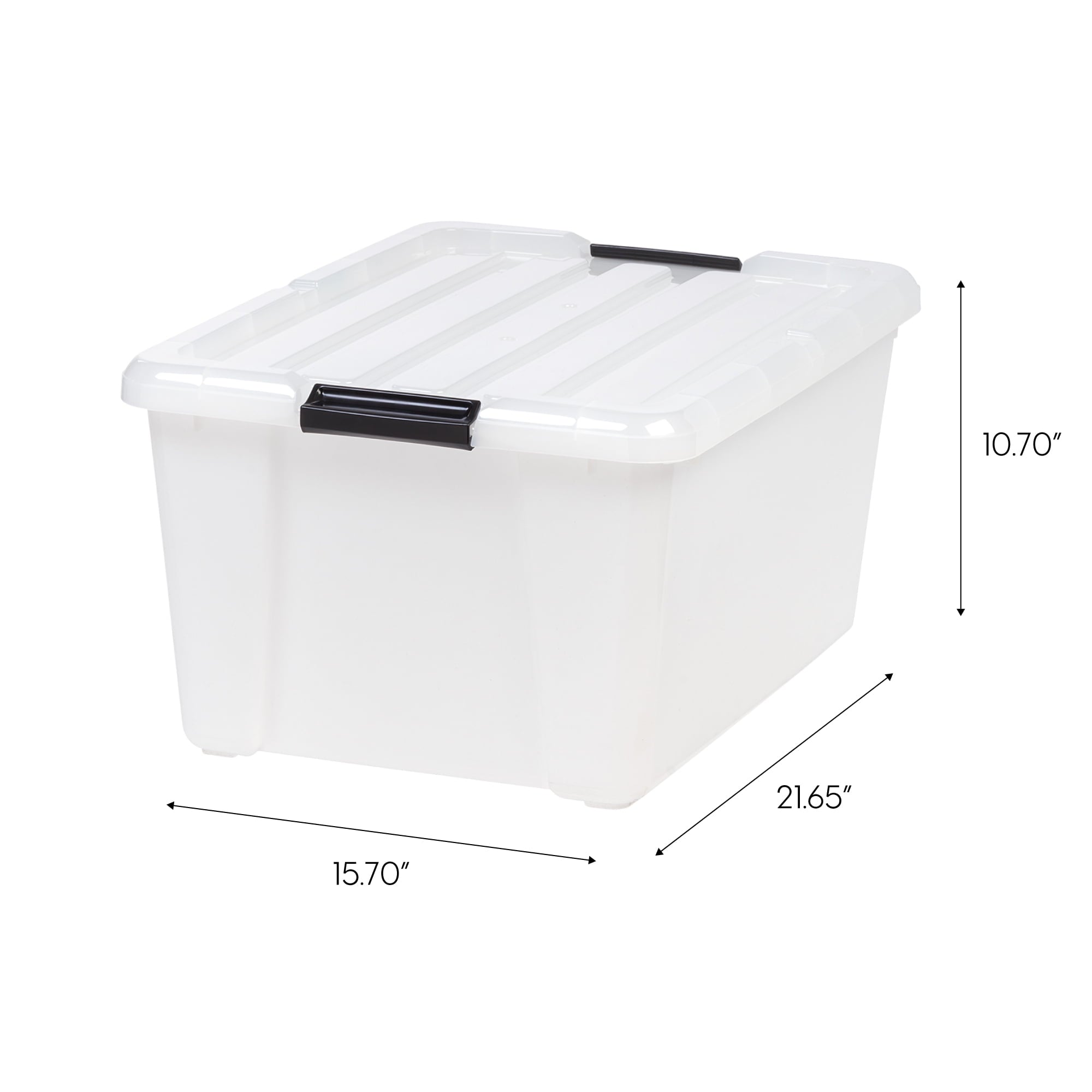IRIS 45 Qt. Plastic Storage Bins with Lids - Stackable Storage Containers, Totes, 4 Pack