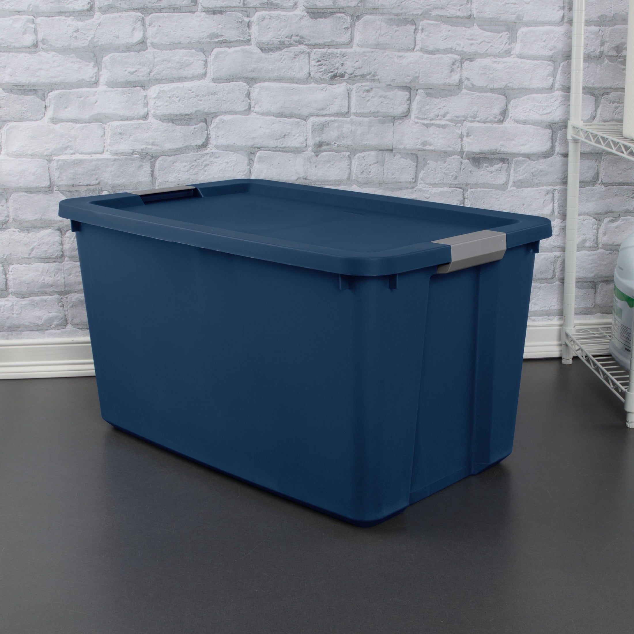 Sterilite 34 Gallon Extra-Large Storage Bin - Plastic Storage Container with Latch Lid, Blue - 2-Pack