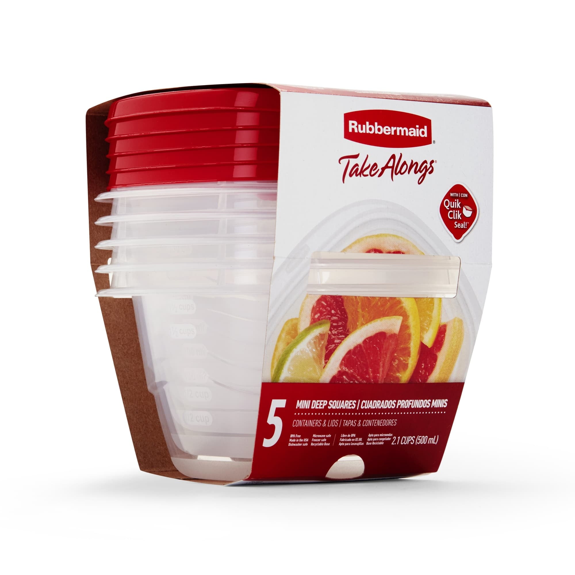 Rubbermaid 2.1 cups Clear Food Storage Container 5 pk - 2-Pack
