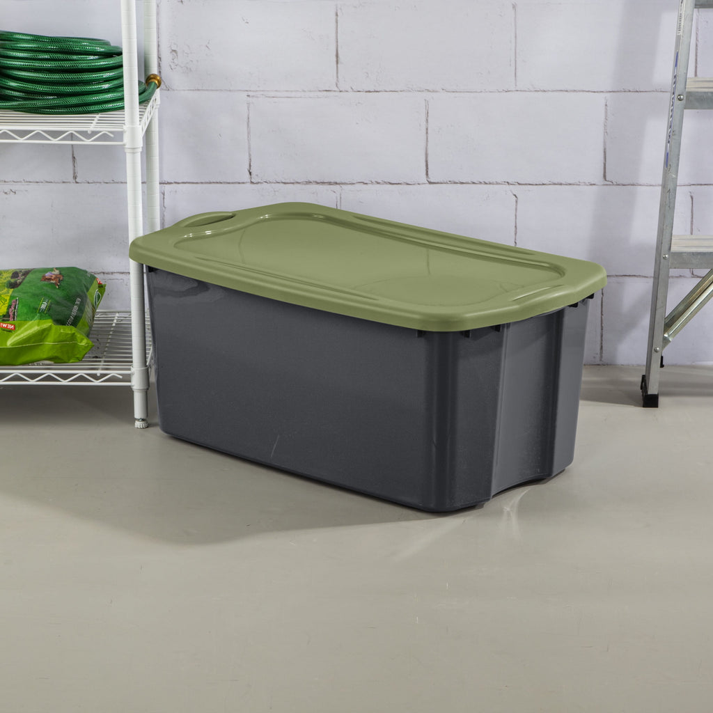 Sterilite EZ Carry 30 Gallon Extra-Large Storage Bin - Plastic Storage Container with Full-Grip Handles, Gray - 2-Pack