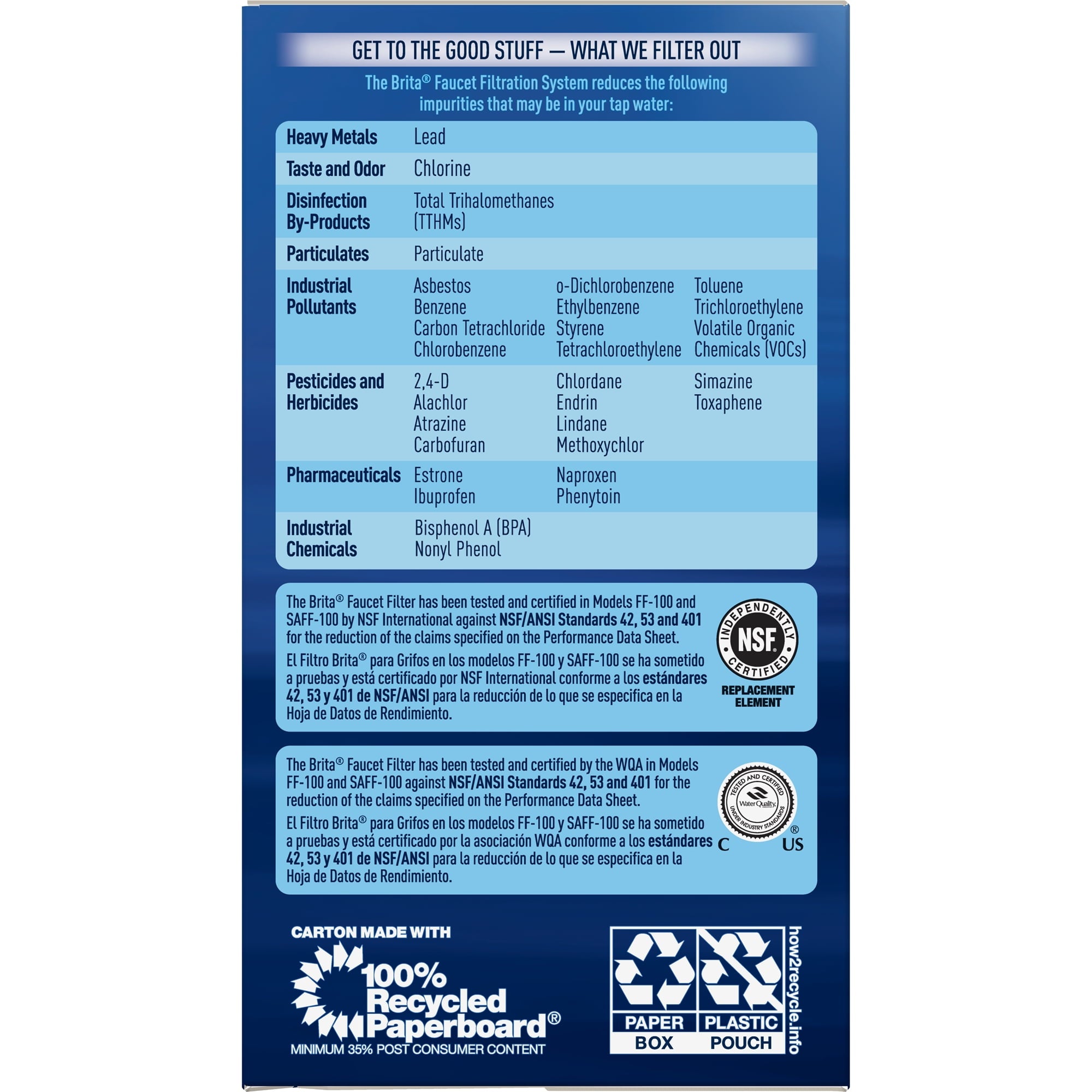 Brita Tap Water Filter - Water Filtration System Replacement Filters For Faucets, Reduces Lead, BPA Free Chrome, 1 Count