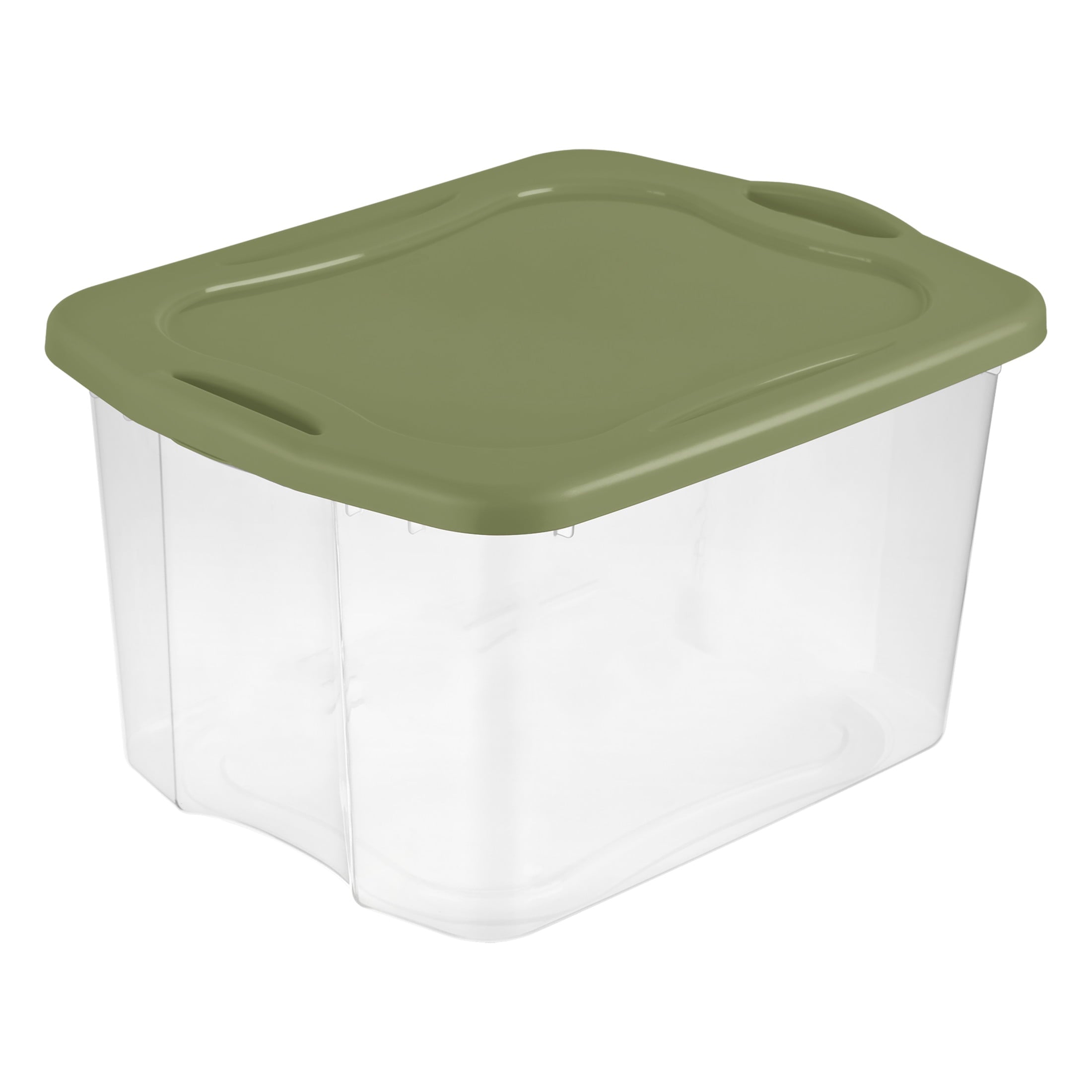 Sterilite EZ Carry 70 Quart Large Storage Bin - Clear Plastic Storage Container with Full-Grip Handles, Green - 2-Pack