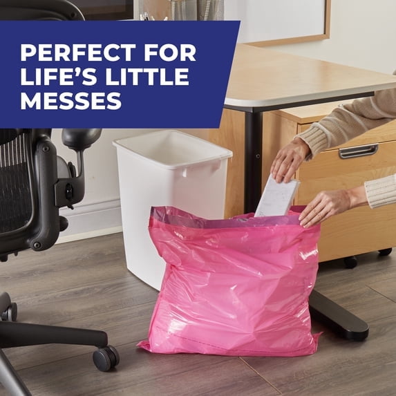 Hefty Medium Trash Bags - Pink, Fabuloso Watermelon Scent, 8 Gallon, 20 Count