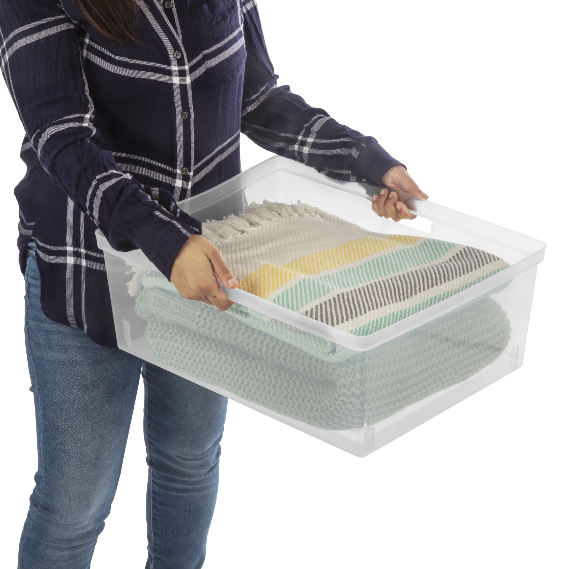 Sterilite Wide 3 Drawer Tower - Plastic Storage Organizer with Removable Clear Bins, Easy Assembly, No Tools Needed, Black - 2-Pack
