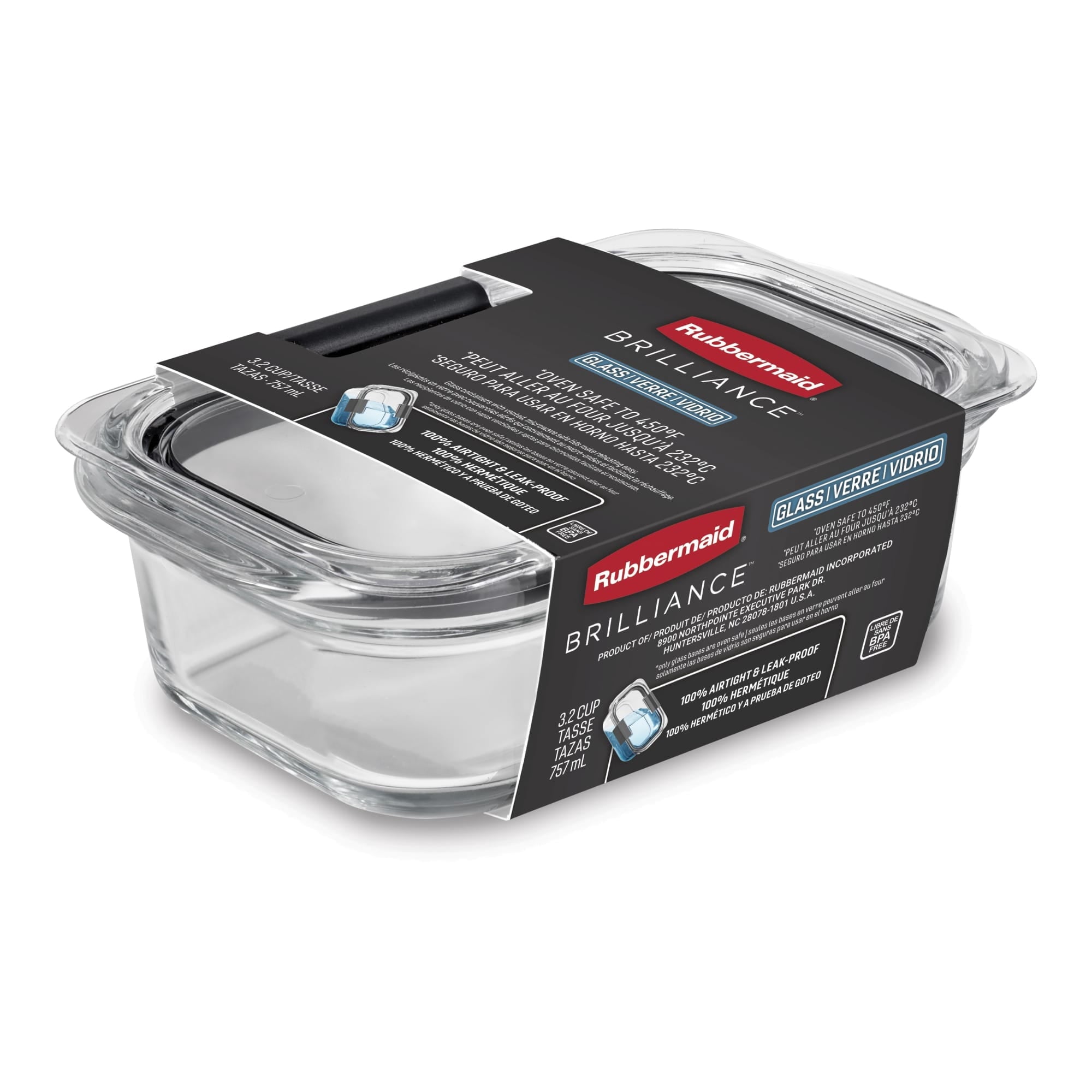 Rubbermaid Brilliance Food Storage Container - 3.2 Cup