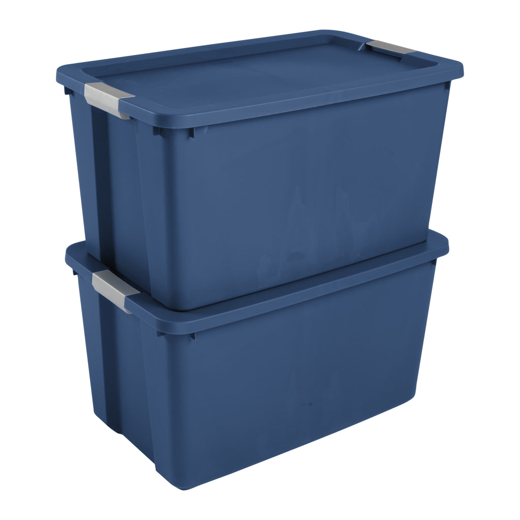 Sterilite 34 Gallon Extra-Large Storage Bin - Plastic Storage Container with Latch Lid, Blue