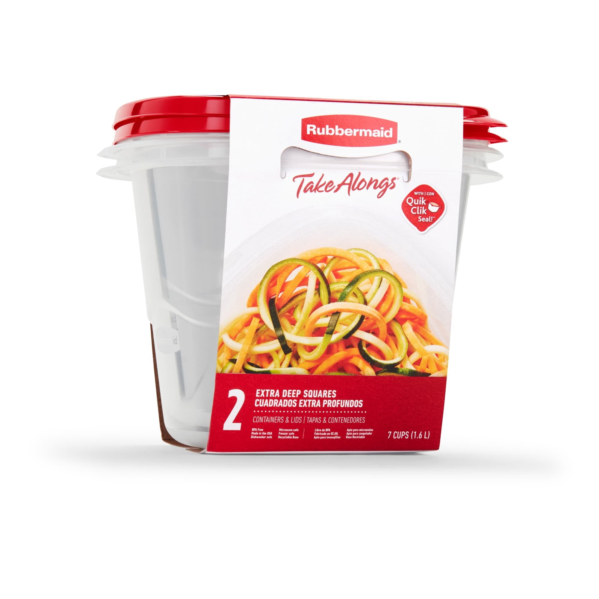 Rubbermaid TakeAlongs Food Storage Containers (Set of 2) 7 Cups Squares