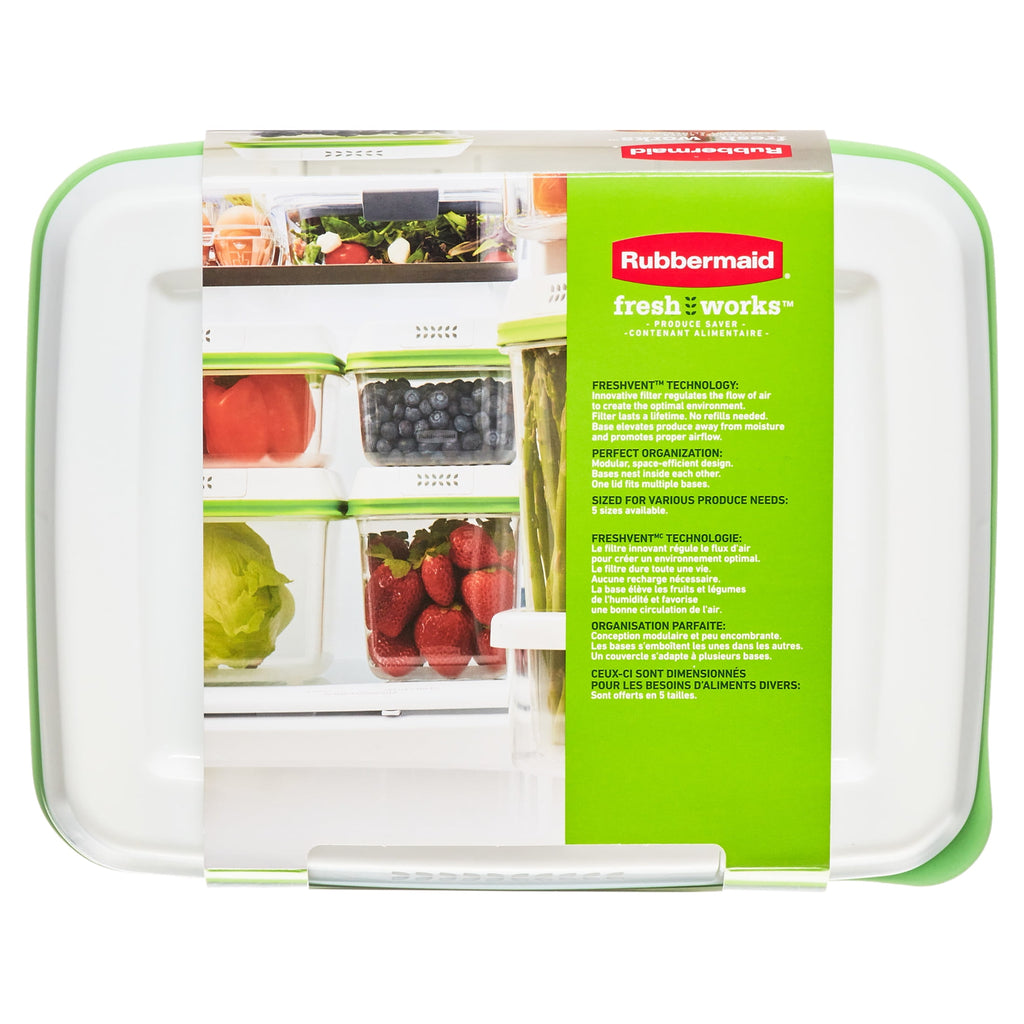 Rubbermaid FreshWorks Produce Saver - Medium and Large Produce Plastic Storage Containers, 6-Piece Set