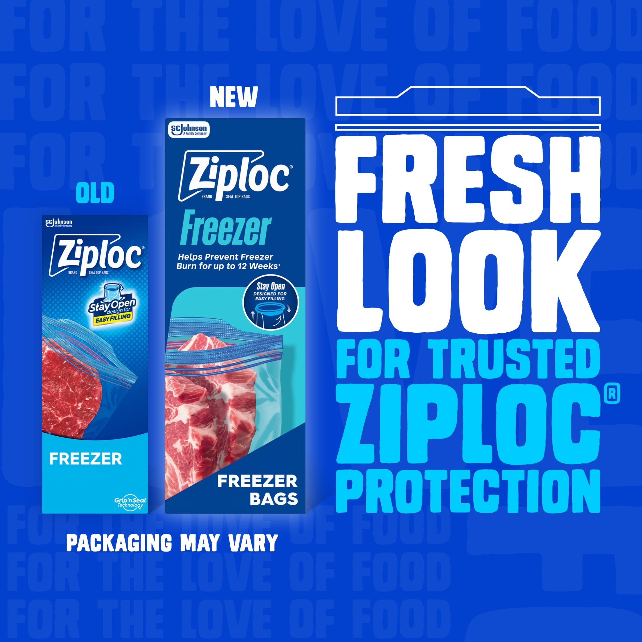 Ziploc Brand Freezer Food Storage Bags - School Supplies, with Grip 'n Seal Technology, Zipper, Gallon, 60 Count