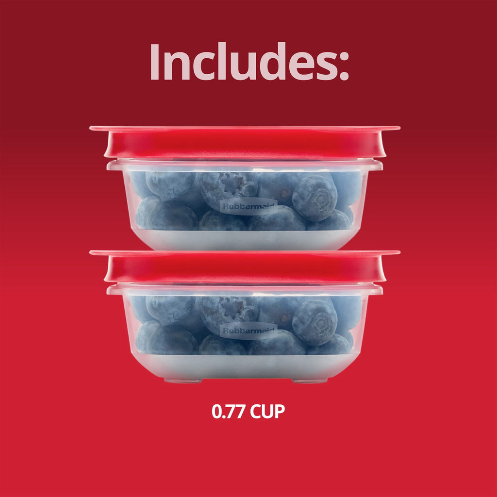 Rubbermaid 0.77-Cup EasyStore Rectangle Containers - 2 Pack, Food Storage Containers, Food Storage Containers with Lids