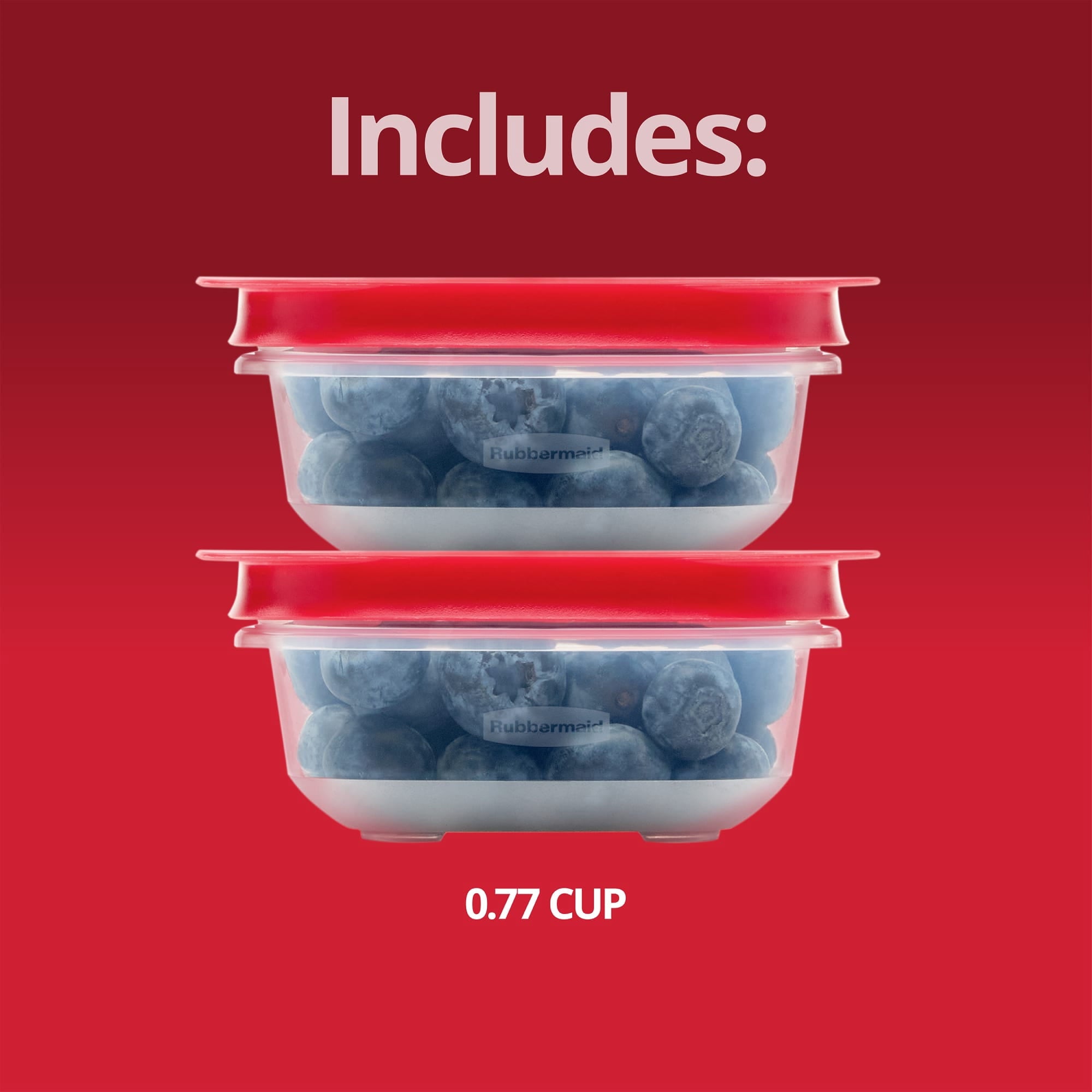 Rubbermaid 0.77-Cup EasyStore Rectangle Containers - 2 Pack, Food Storage Containers, Food Storage Containers with Lids