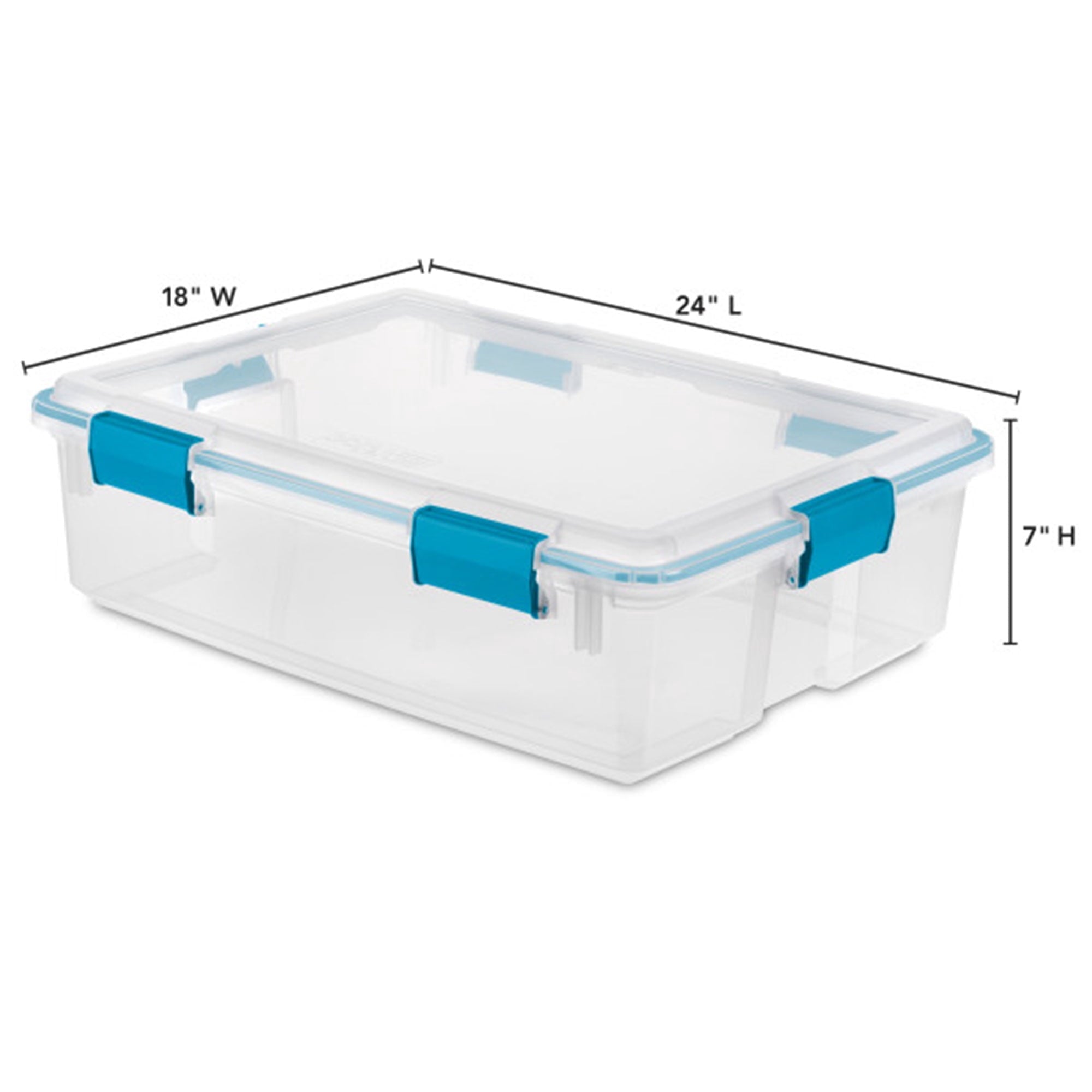 Sterilite 4-Pack Gasket Box - Clear Plastic Home Storage Organizer Bins with Lids, 37 Qt