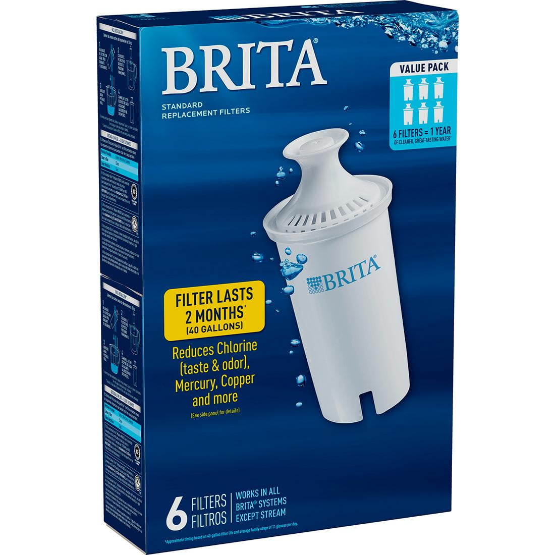 Brita Water Filter Pitcher Replacement Filters - 6 Count
