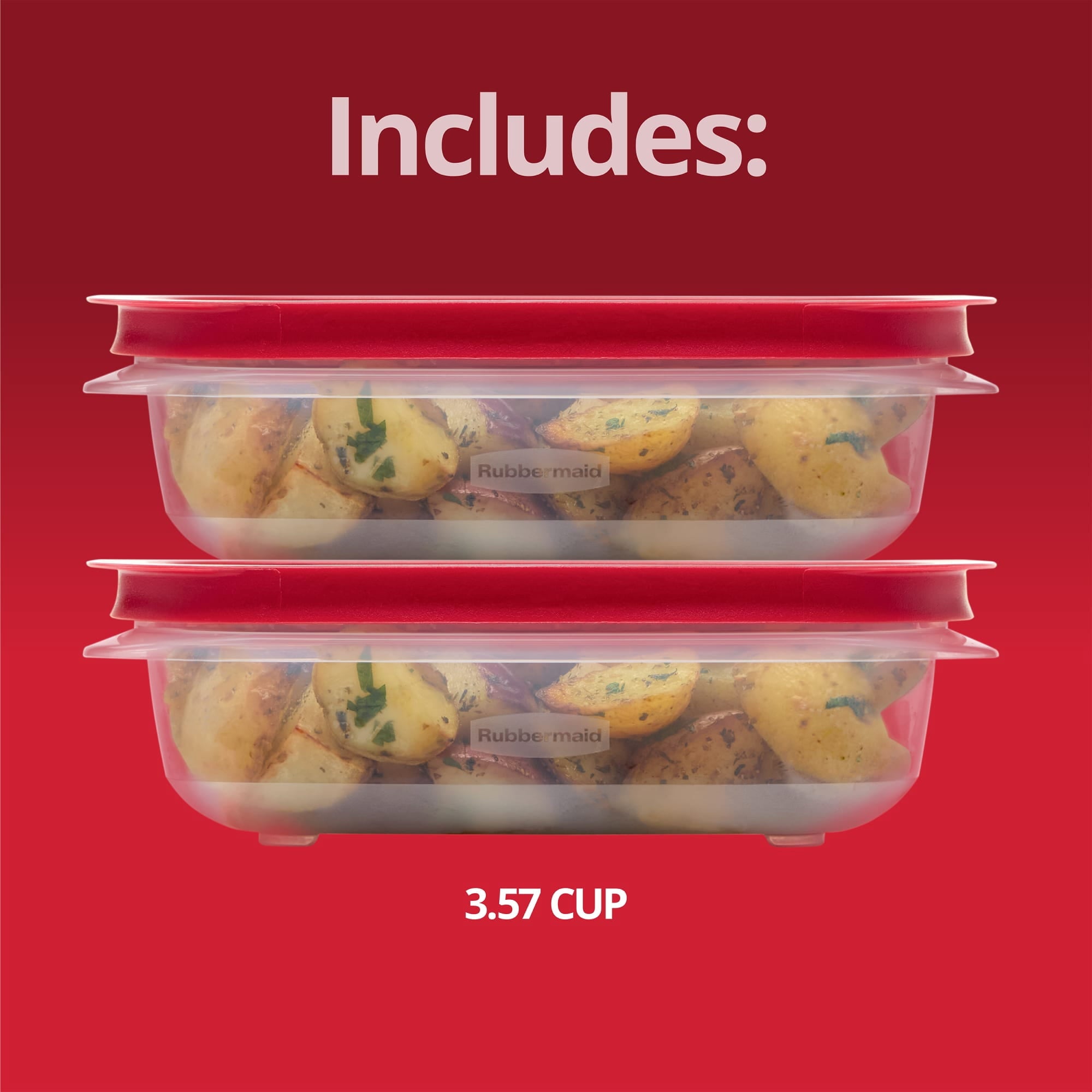 Rubbermaid 3.57-Cup EasyStore Rectangle Containers - 2 Pack, Food Storage Containers, Food Storage Containers with Lids