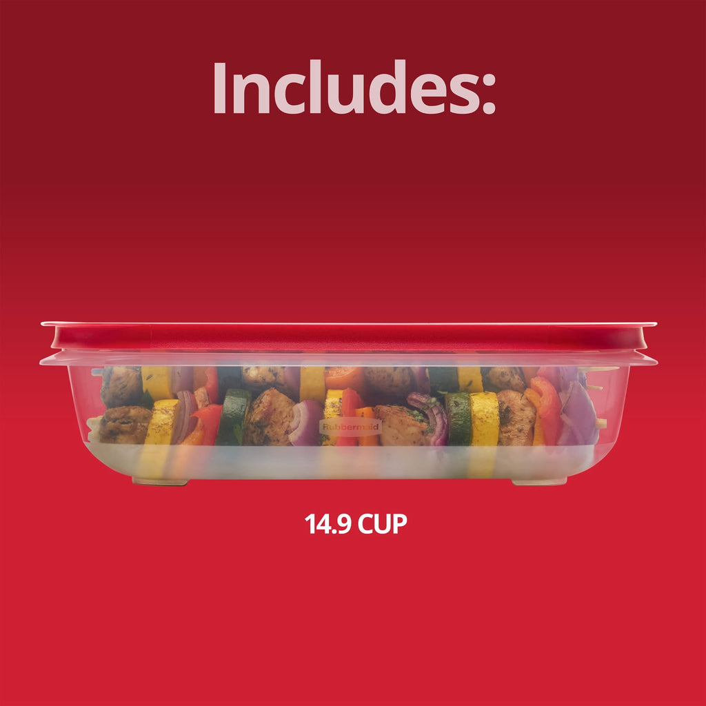 Rubbermaid 14.99-Cup EasyStore Rectangle Container - Food Storage Container, Food Storage Container with Lids