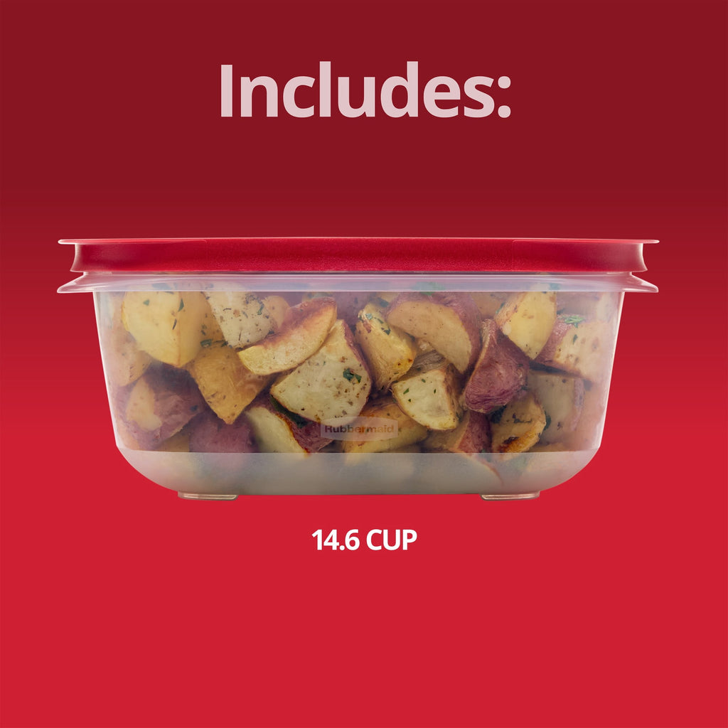 Rubbermaid 14.66-Cup EasyStore Square Container - Food Storage Container, Food Storage Container with Lids