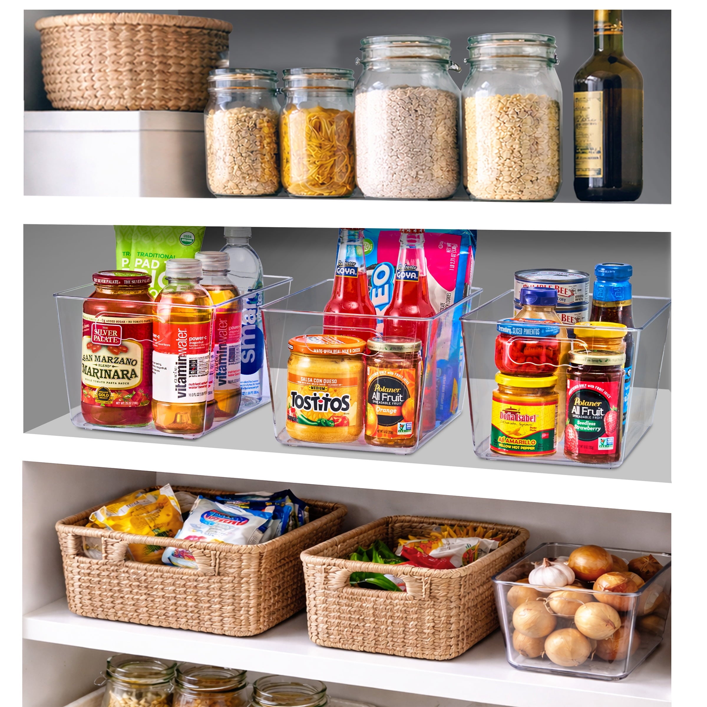 Sorbus Clear Storage Bins - 8-Pack Large BPA-Free Organizers with Handles