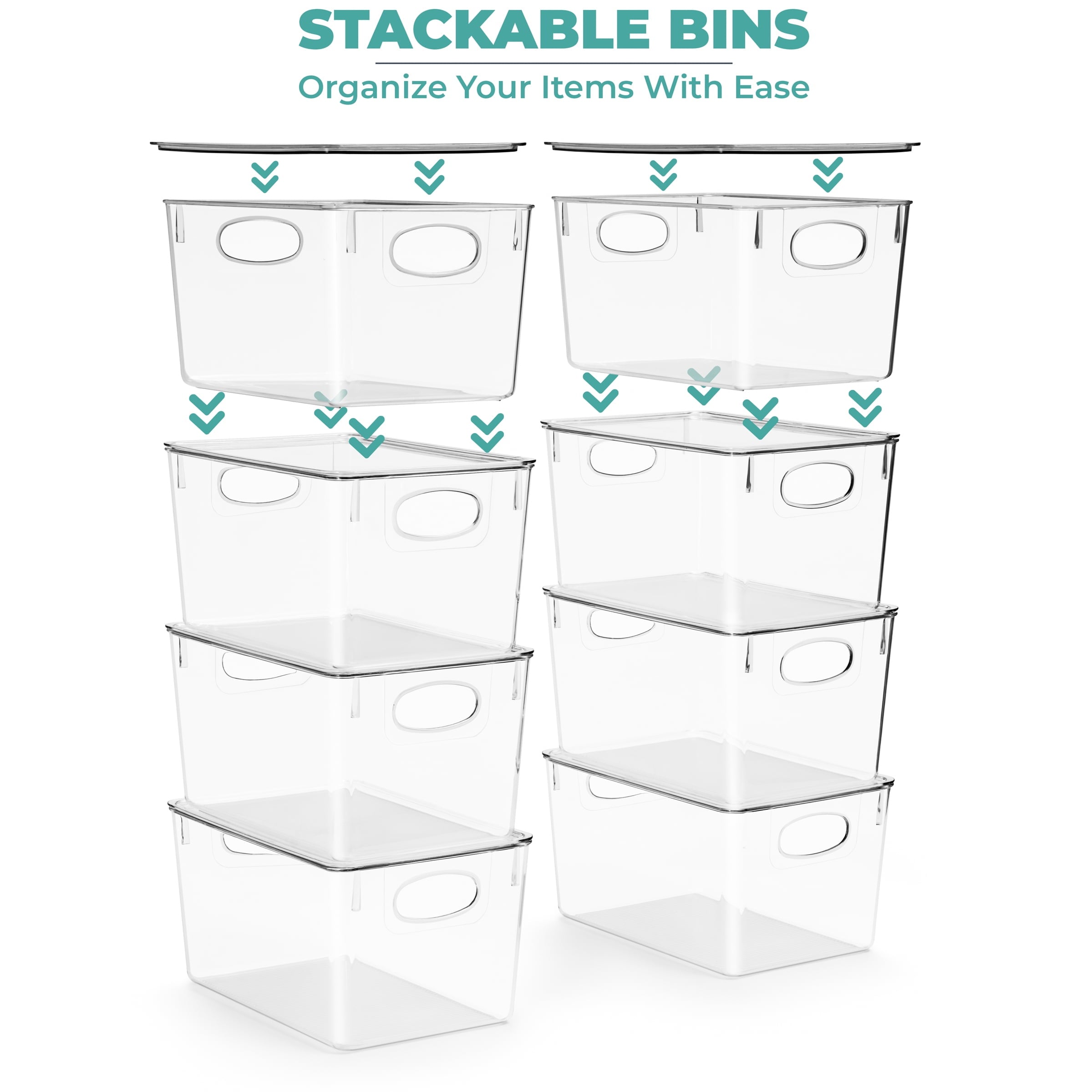 Sorbus Large Storage Clear Containers with Lids Toy Bins and Organizers - 8 Pk