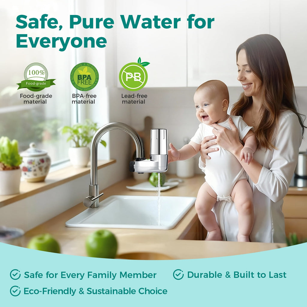 Fil-fresh 2-Pack Faucet Water Filter Replacement for Brita Faucet Filter Systems - Longlast Sink Faucet Filter, Reduce Chlorine and Lead, Chrome
