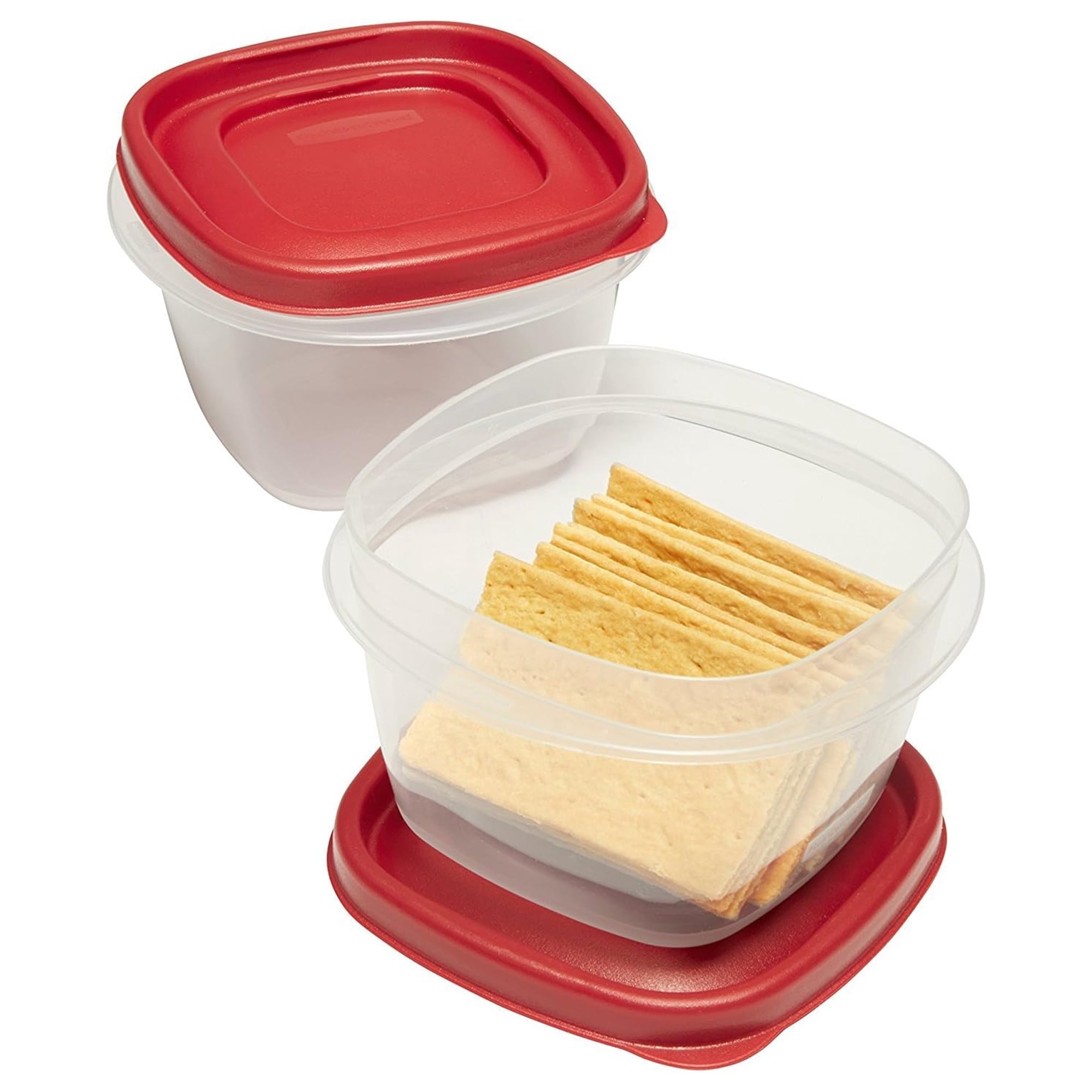 Rubbermaid Clear Food Storage and Organization Container Set with Lid - 2 Pack, Red
