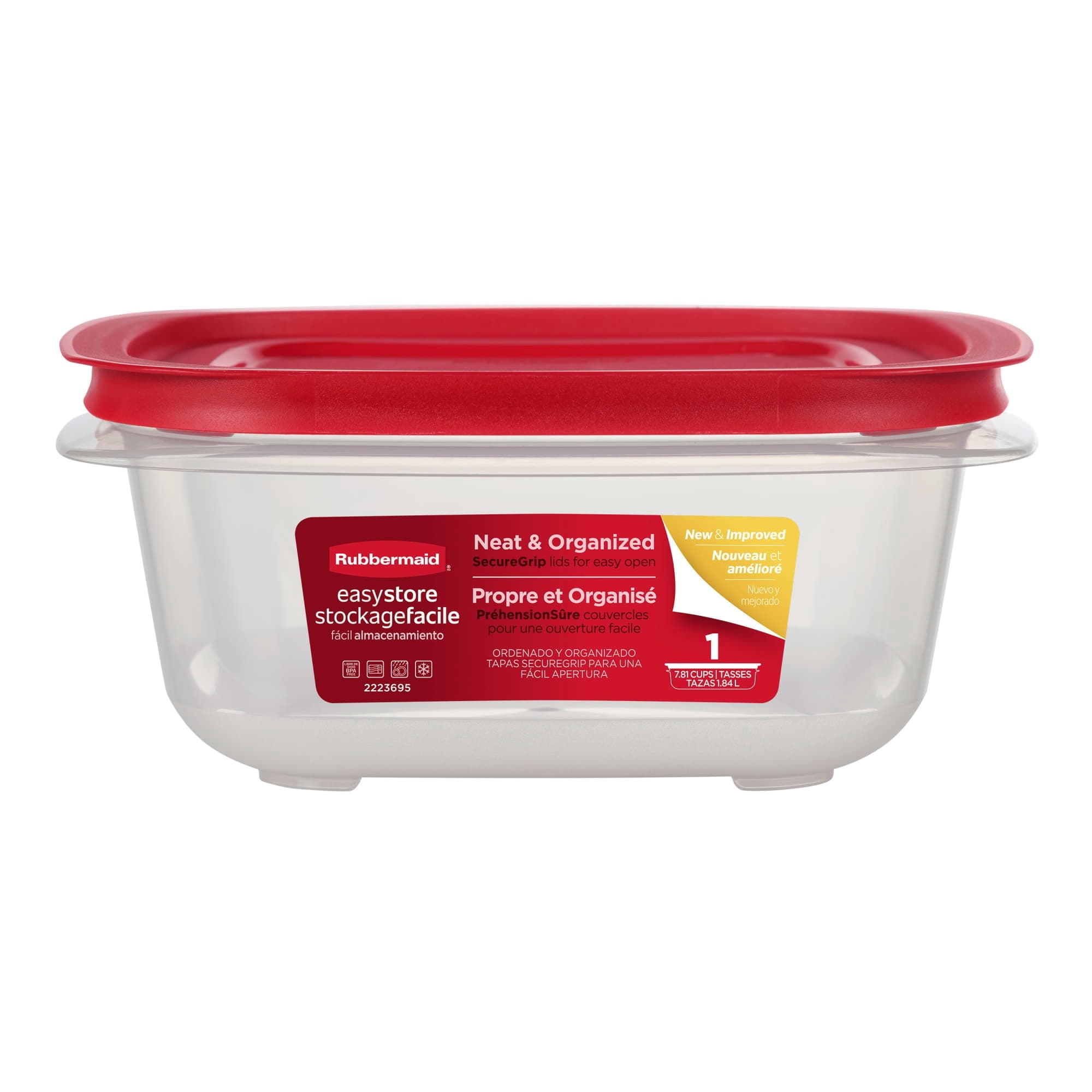 Rubbermaid 7.81-Cup EasyStore Square Container - Food Storage Container, Food Storage Container with Lids