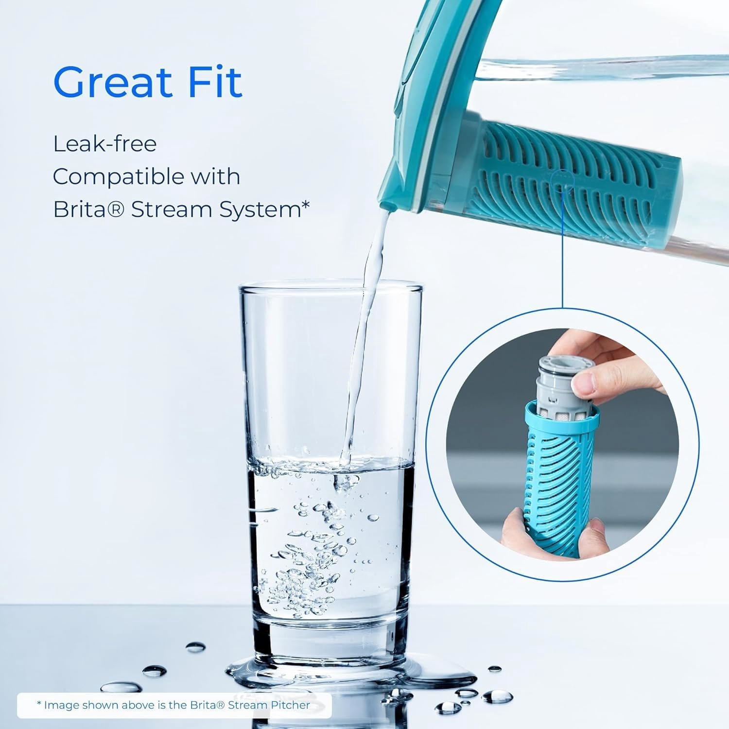 Waterdrop PF45 Replacement for Brita® Stream Pitcher Water Filter - Brita® OB05 Filter Pitchers and Dispensers, Pour Through Filters, Upgraded 7-stage Filters, Reduces Chlorine, 2 Months, 6 Pack